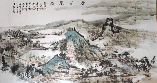 作品《登阁揽胜》